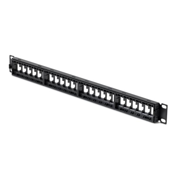 パッチパネル/ラックマウント型/1U 24ポート/ブランクキーストーン/RJ45 UTP/データセンター LAN配線向け