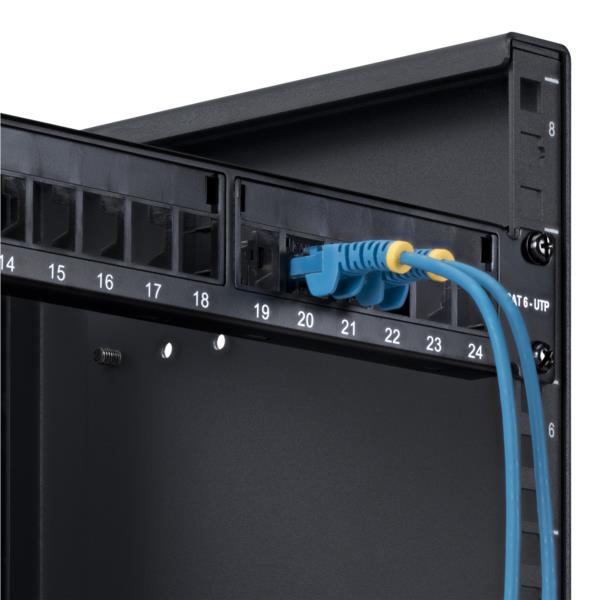 パッチパネル/ラックマウント型/1U 24ポート/ブランクキーストーン/RJ45 UTP/データセンター LAN配線向け