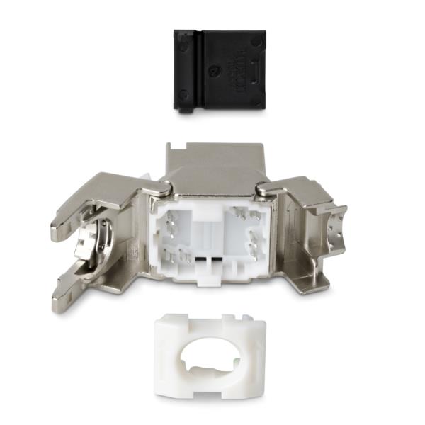 キーストーンジャック/Cat8対応/6個パック/RJ45 STPシールド仕様/180度/工具不要/イーサネットLAN