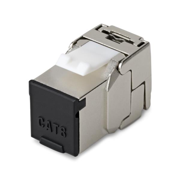 キーストーンジャック/Cat8対応/6個パック/RJ45 STPシールド仕様/180度/工具不要/イーサネットLAN