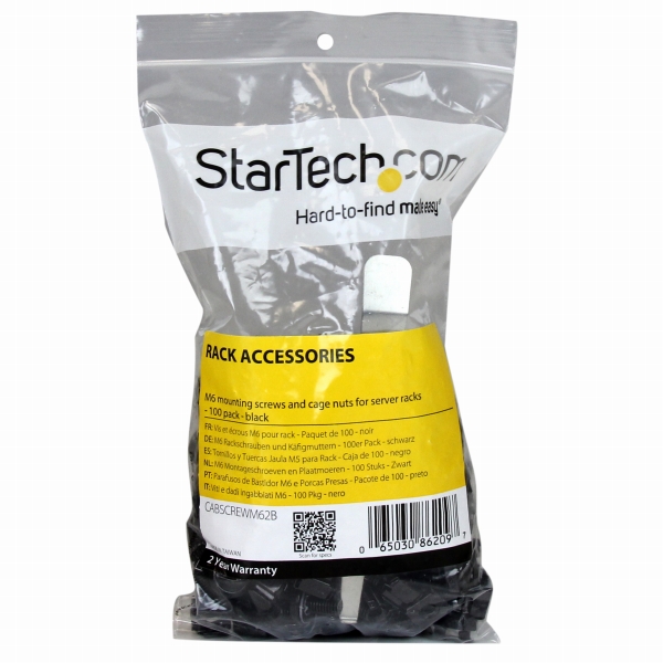 M6ネジ(12mm)&ケージナット100セットブラックサーバラック/キャビネットへの取付け専用