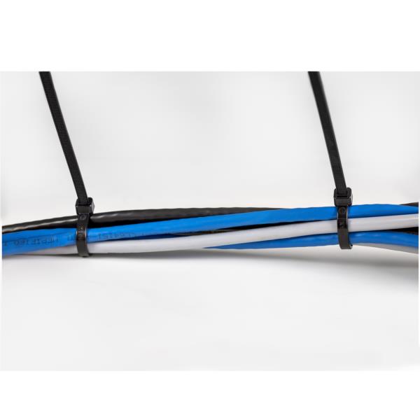 結束バンド/ナイロンケーブルタイ/1000本入りパック/ブラック/長さ25cm/幅4mm/ケーブル束の直径68mm/引張強度22kg/UL94V-2規格認定品