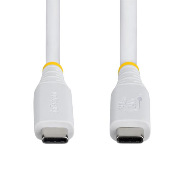 USB4ケーブル/1m/40Gbps/Type-C/240W/8K60Hz/DP2.1/ホワイト/高速充電 データ転送