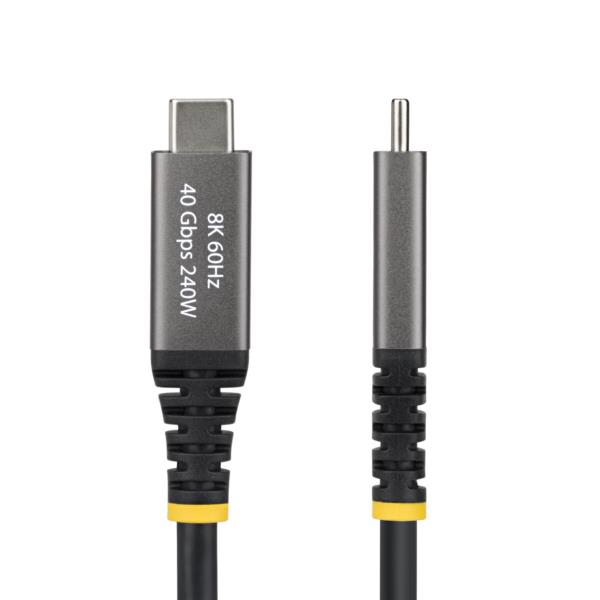 USB4ケーブル/2m/40Gbps/USB Type-C/240W/8K 60Hz/DP2.1/ブラック/高速充電 データ転送