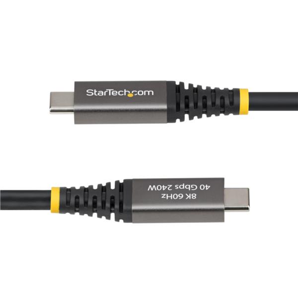 USB4ケーブル/2m/40Gbps/USB Type-C/240W/8K 60Hz/DP2.1/ブラック/高速充電 データ転送