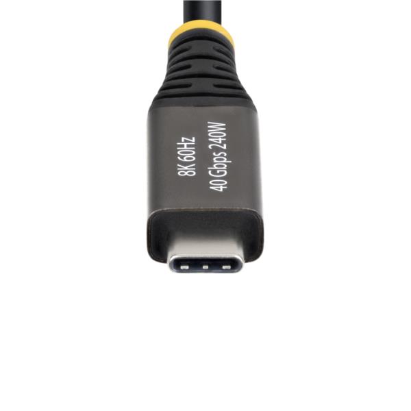 USB4ケーブル/2m/40Gbps/USB Type-C/240W/8K 60Hz/DP2.1/ブラック/高速充電 データ転送