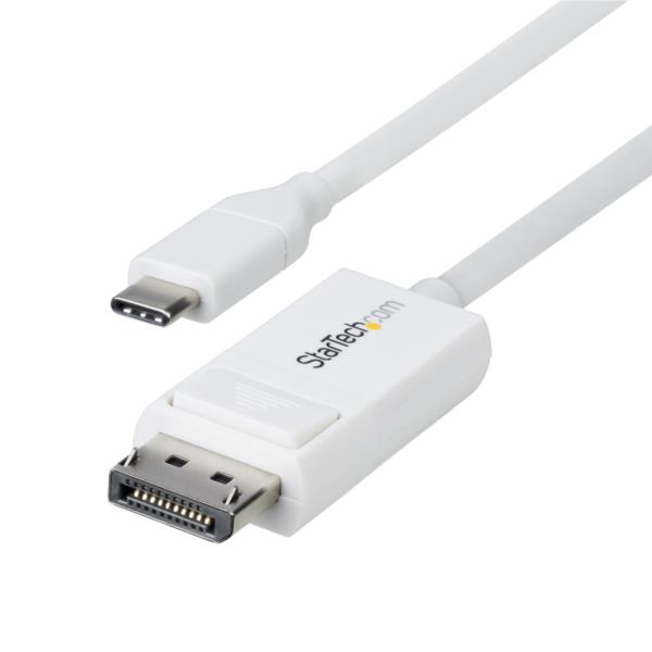 USB-C - DisplayPort 1.2変換ケーブル/2m/4K60Hz/双方向/ホワイト/ディスプレイコンバータ