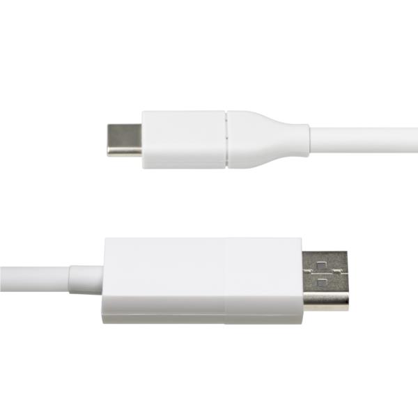 USB-C - DisplayPort 1.2変換ケーブル/2m/4K60Hz/双方向/ホワイト/ディスプレイコンバータ