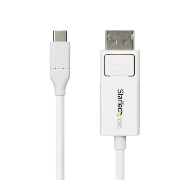 USB-C - DisplayPort 1.2変換ケーブル/2m/4K60Hz/双方向/ホワイト/ディスプレイコンバータ