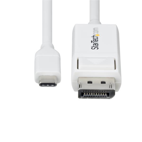 USB-C - DisplayPort 1.2変換ケーブル/2m/4K60Hz/双方向/ホワイト/ディスプレイコンバータ
