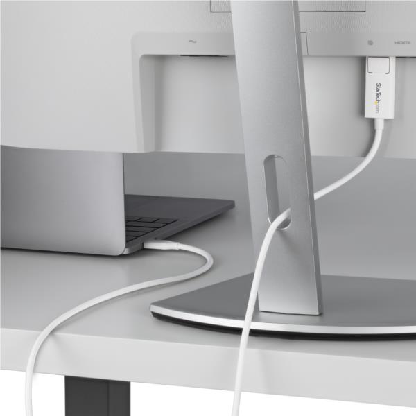USB-C - DisplayPort 1.2変換ケーブル/2m/4K60Hz/双方向/ホワイト/ディスプレイコンバータ