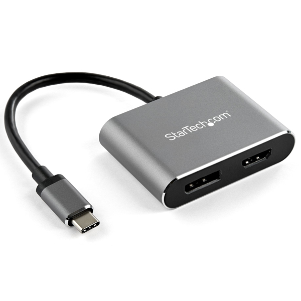 USB-C-DisplayPort/HDMI変換アダプタ4K/60Hz対応USBType-C接続HDMI/ディスプレイポート2in1アダプタ