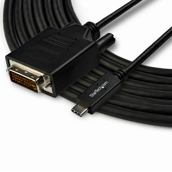 USB-C-DVIディスプレイケーブル3mブラック1920x1200/1080p対応USBType-C接続DVIモニタケーブル