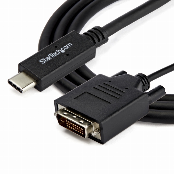 USB-C-DVIディスプレイケーブル2mブラック1920x1200/1080p対応USBType-C接続DVIモニタケーブル