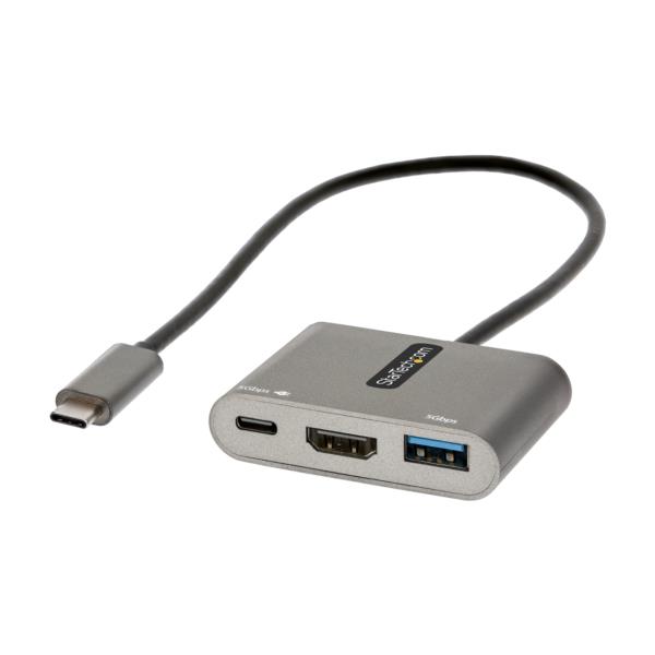 USBType-Cマルチ変換アダプター/USB-Cマルチハブ/USB-C-4KHDMIビデオ/100WPDパススルー/USB3.05Gbpsハブ(1xType-C+1xType-A)/タイプC対応トラベルドック