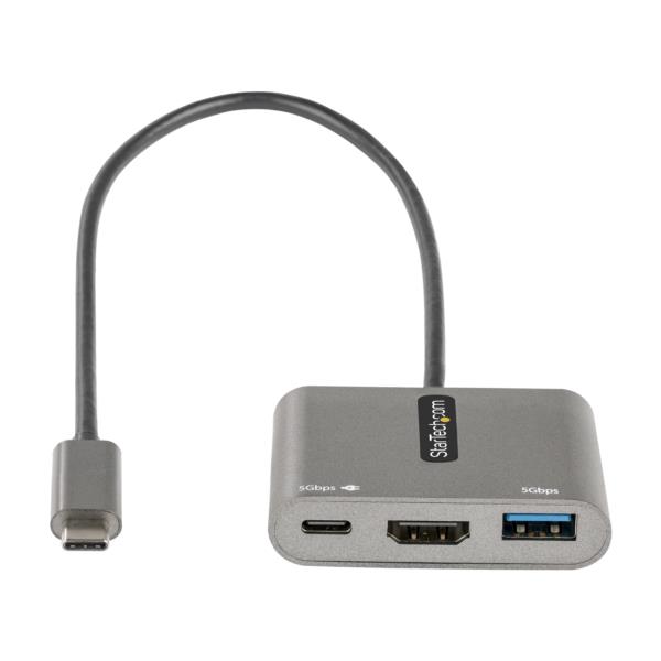 USBType-Cマルチ変換アダプター/USB-Cマルチハブ/USB-C-4KHDMIビデオ/100WPDパススルー/USB3.05Gbpsハブ(1xType-C+1xType-A)/タイプC対応トラベルドック