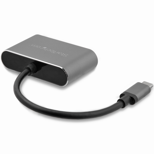 USB-C-VGA/HDMI変換ディスプレイアダプタ2in1USBType-Cマルチアダプター4K/30Hzアルミケーススペースグレー