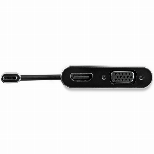 USB-C-VGA/HDMI変換ディスプレイアダプタ2in1USBType-Cマルチアダプター4K/30Hzアルミケーススペースグレー