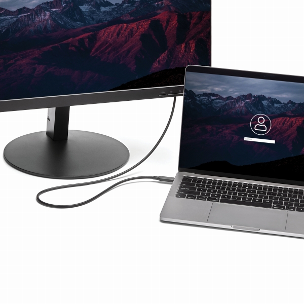 1mUSB-C-MiniDisplayPortケーブル4K/60HzブラックUSBType-C-mDPケーブル