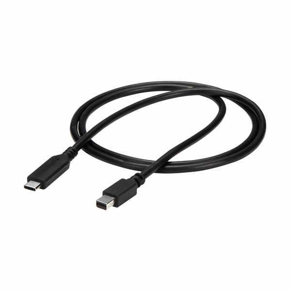 1mUSB-C-MiniDisplayPortケーブル4K/60HzブラックUSBType-C-mDPケーブル