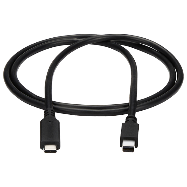 1mUSB-C-MiniDisplayPortケーブル4K/60HzブラックUSBType-C-mDPケーブル