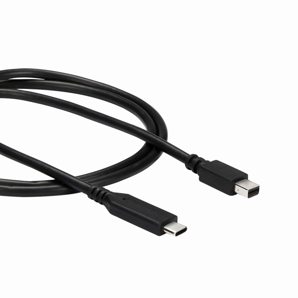 1mUSB-C-MiniDisplayPortケーブル4K/60HzブラックUSBType-C-mDPケーブル