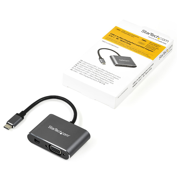 USBType-Cマルチ変換アダプタMiniDisplayPort(4K/60Hz)またはVGA出力アルミ筐体HDR対応