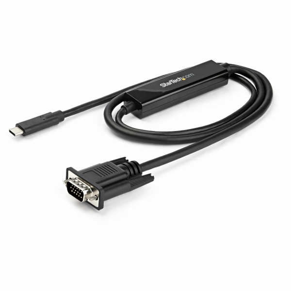 USB-C-VGAディスプレイケーブル2mブラック1920x1200/1080p対応USBType-C接続アナログRGBモニタケーブル