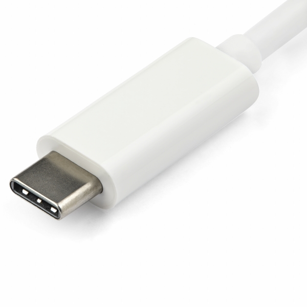 USB-C-VGA変換アダプタ(ホワイト)USBType-C(オス)-アナログRGB/D-Sub15ピン(メス)ビデオコンバータ1920x1200/1080pに対応