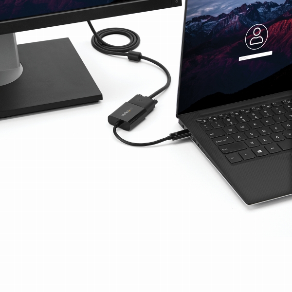 USB-C-VGA変換アダプタUSBType-C(オス)-アナログRGB/D-Sub15ピン(メス)ビデオコンバータ1920x1200/1080pに対応