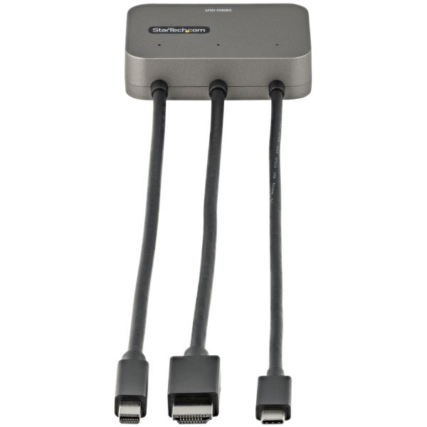 3in1HDMIマルチ変換アダプタ/3入力(USB-C、MiniDisplayPort、HDMI)-1出力(HDMI)/会議室ディスプレイアダプタ