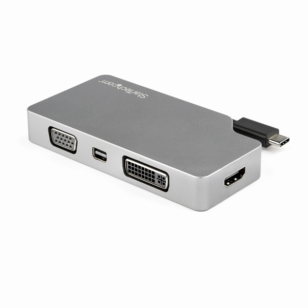 USBType-C接続マルチディスプレイアダプタ4K/60Hz対応スペースグレーVGA/DVI/HDMI/mDP出力対応