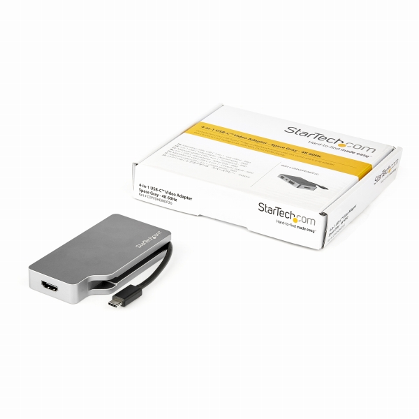 USBType-C接続マルチディスプレイアダプタ4K/60Hz対応スペースグレーVGA/DVI/HDMI/mDP出力対応