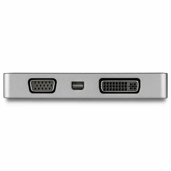 4in1USBType-Cマルチアダプタアルミ筐体USB-C-VGA/DVI/4KHDMI/mDPスペースグレー