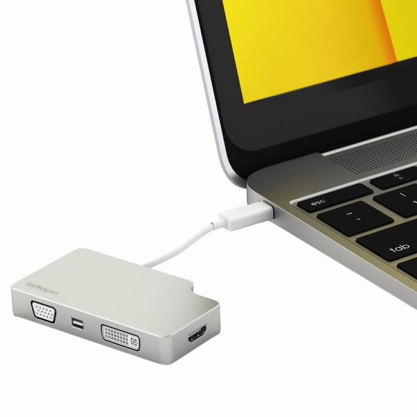 USBType-C接続マルチディスプレイアダプタ4K/30Hz対応シルバーVGA/DVI/HDMI/mDP出力対応