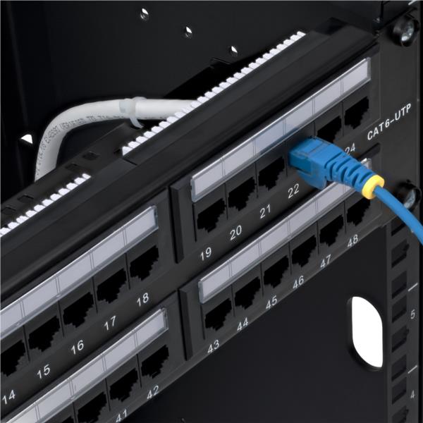 パッチパネル/48ポート/2Uラックマウント/Cat5e Cat6/110型パンチダウン対応/サーバーラックアクセサリー