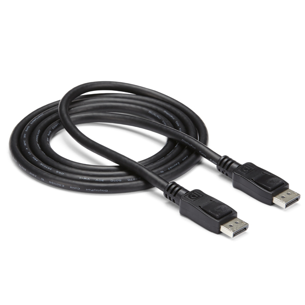 6.1m ラッチ付きDisplayPortケーブル　ディスプレイポート/ DPモニターケーブル　オス/オス　ブラック