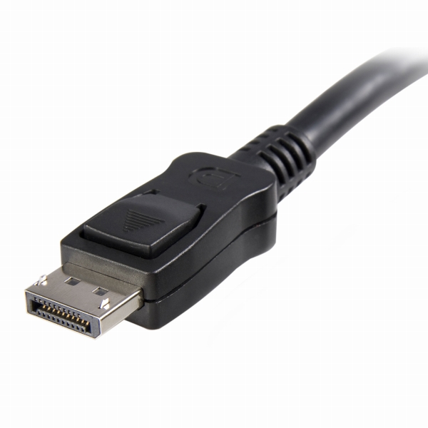 6.1m ラッチ付きDisplayPortケーブル　ディスプレイポート/ DPモニターケーブル　オス/オス　ブラック