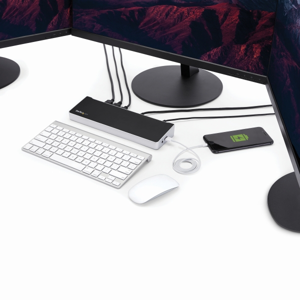 USBType-Cドックトリプル4Kモニター60WPowerDeliveryMac&Windows対応5xUSB3.0ポート