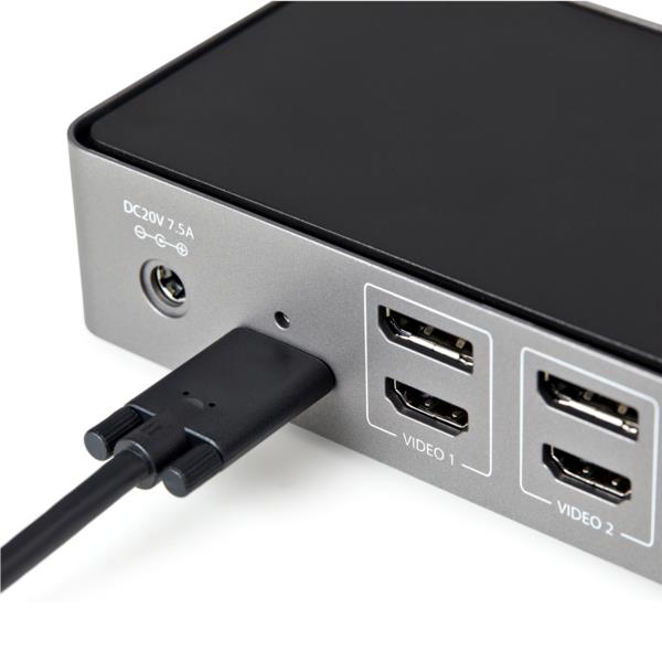 USB-C&USB-A対応ドッキングステーション/3面モニター対応/85WUSBPD/4K60Hz対応HDMI&DiplayPortトリプルモニター/6ポートUSBハブ/ギガビット有線LAN