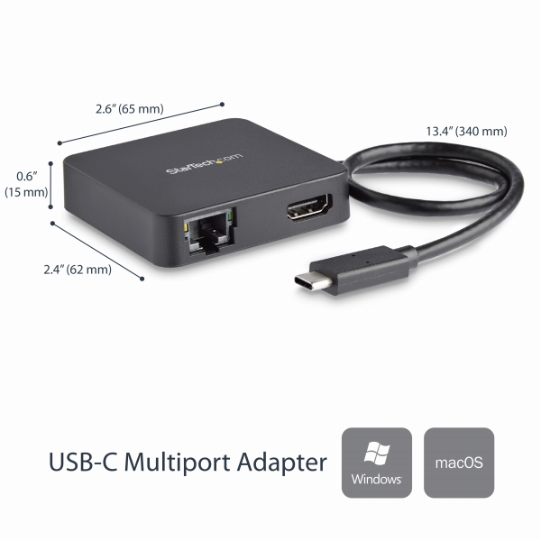 USBType-C接続マルチアダプタ1x4KHDMI1xギガビット有線LAN1xUSB-C1xUSB-A