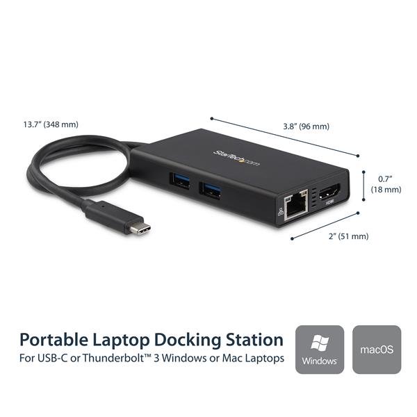 USBType-C接続マルチアダプタ4KHDMI対応2xUSB-Aポート60WUSBPowerDeliveryGbEポート