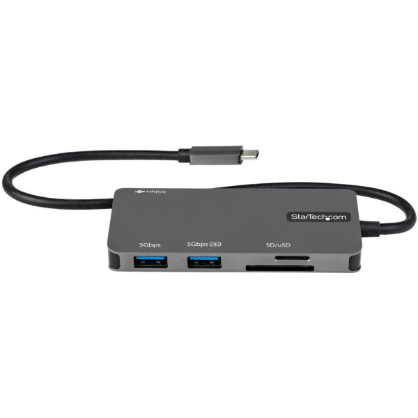 USBType-Cマルチ変換アダプター/4KHDMI/100WUSBPD/SDµSDスロット/3ポートUSB3.0ハブ/タイプC対応マルチハブ/本体一体型30cmケーブル