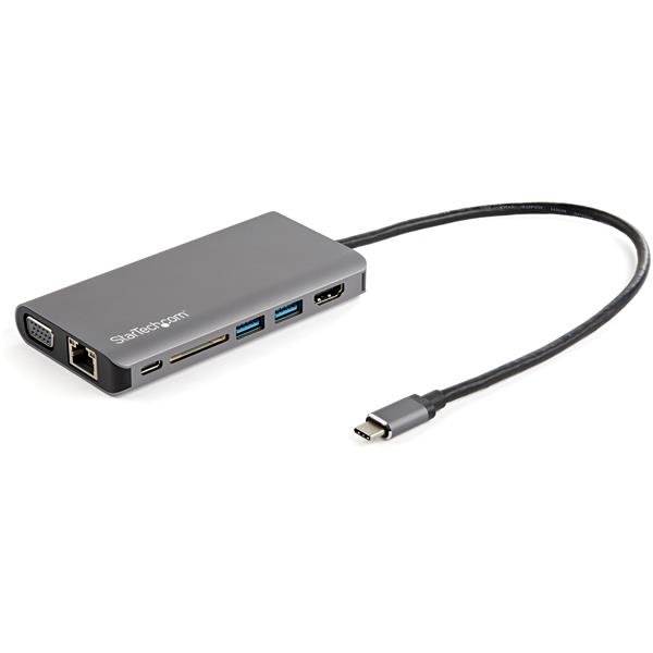 USBType-Cマルチ変換アダプタHDMIまたはVGA出力対応100WPD/30cmホストケーブル/SDカードリーダUSB-C接続マルチハブ