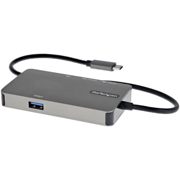 USBType-Cマルチ変換アダプター/USB-C-4K30HzHDMIまたは1080pVGA/100WPowerDeliveryパススルー対応/5GbpsUSBポートx3/ギガビット有線LAN/USB-Cマルチハブ
