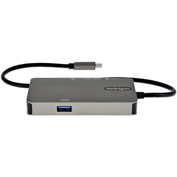 USBType-Cマルチ変換アダプター/USB-C-4K30HzHDMIまたは1080pVGA/100WPowerDeliveryパススルー対応/5GbpsUSBポートx3/ギガビット有線LAN/USB-Cマルチハブ