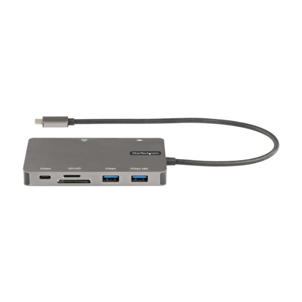 マルチポートアダプター/USB-C接続/シングルモニター/4K30HzHDMIまたはVGA/100WUSBPDパススルー/2xUSB-A+2xUSB-Cハブ(5Gbps)/SD&MicroSDカードリーダー