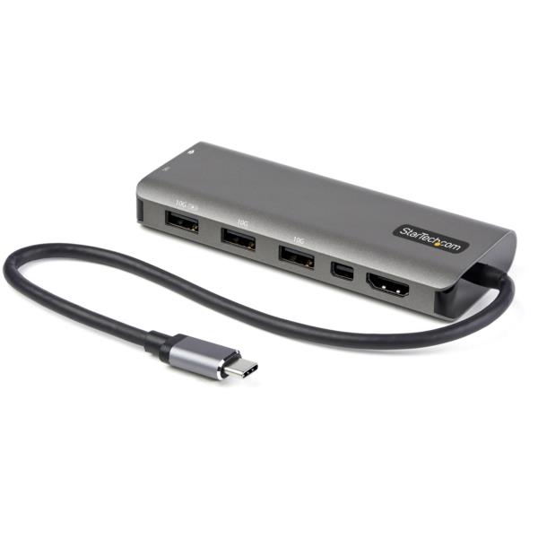 USBType-Cマルチ変換アダプター/USB-C-4K60HzHDMIまたはMiniDisplayPort/100WPowerDeliveryパススルー対応/10GbpsUSBポートx4/USB-Cマルチハブ