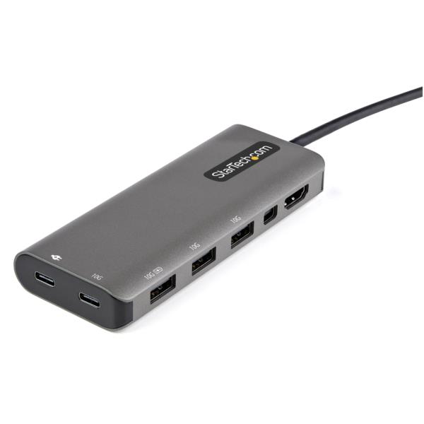 USBType-Cマルチ変換アダプター/USB-C-4K60HzHDMIまたはMiniDisplayPort/100WPowerDeliveryパススルー対応/10GbpsUSBポートx4/USB-Cマルチハブ