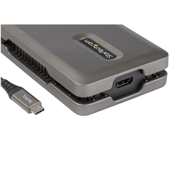 USBType-Cマルチ変換アダプター/4K60HzHDMI2.0/2ポート10GbpsUSBハブ/SD&MicroSDカードリーダー/ギガビット有線LANポート/100WUSBPD/25cmケーブル